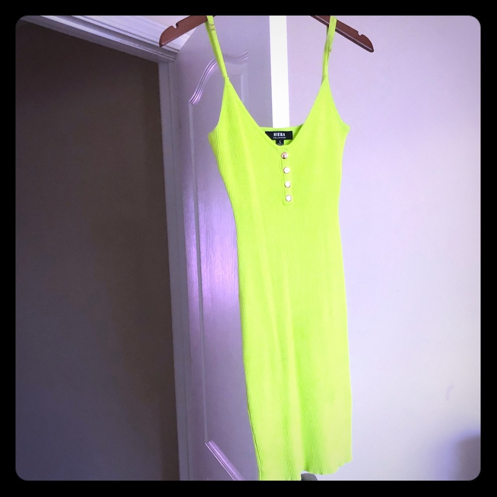 Mini Neon Green Dress